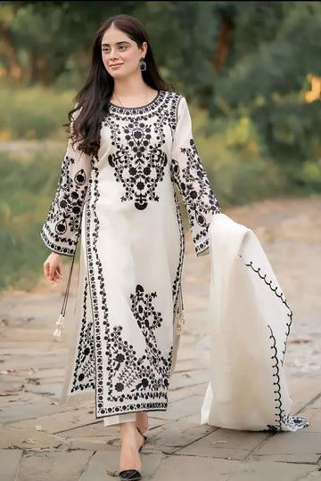 3-Piece Embroidered Organza